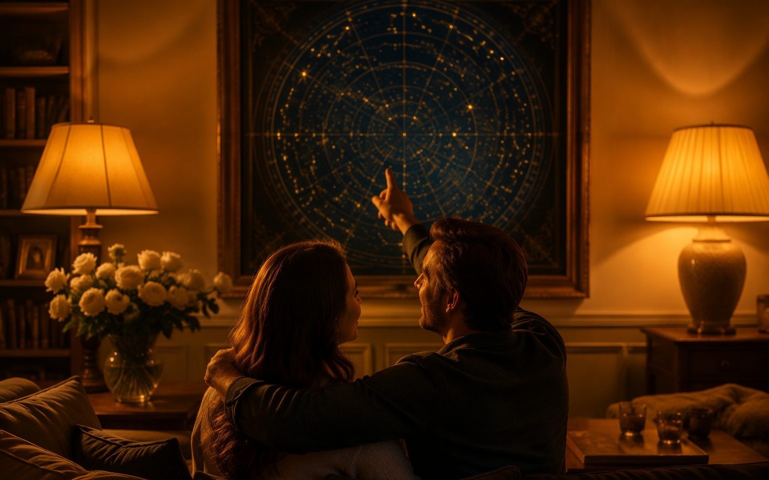Birthday candles and an unrolled star map